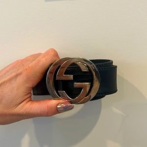 Authentic Men’s Gucci Signature Black Leather Belt - image 1